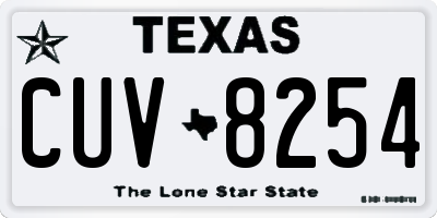 TX license plate CUV8254