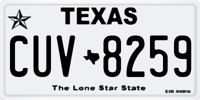 TX license plate CUV8259