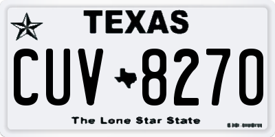 TX license plate CUV8270