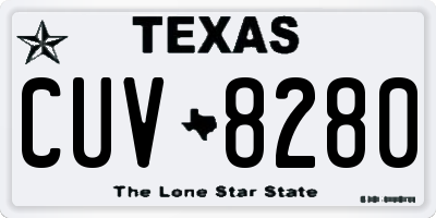 TX license plate CUV8280