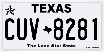 TX license plate CUV8281
