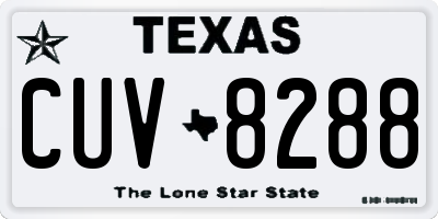 TX license plate CUV8288