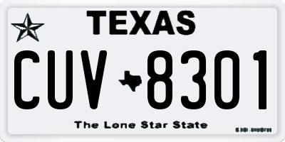 TX license plate CUV8301