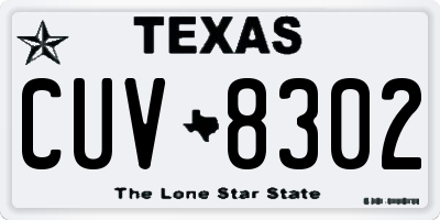 TX license plate CUV8302