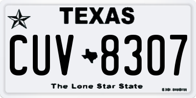 TX license plate CUV8307