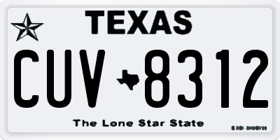TX license plate CUV8312