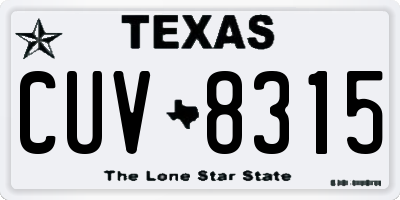 TX license plate CUV8315