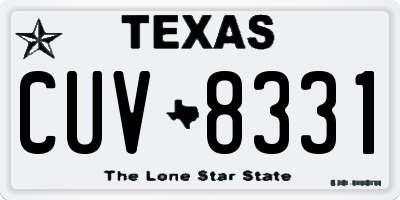TX license plate CUV8331