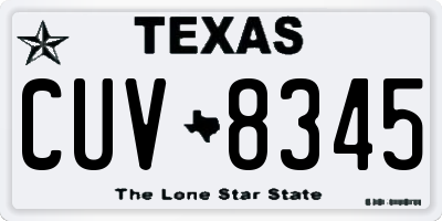 TX license plate CUV8345