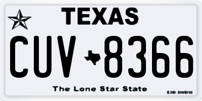 TX license plate CUV8366