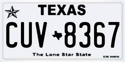 TX license plate CUV8367