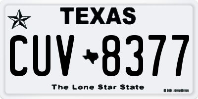 TX license plate CUV8377