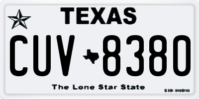 TX license plate CUV8380