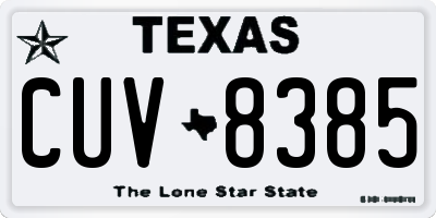 TX license plate CUV8385