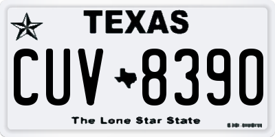 TX license plate CUV8390