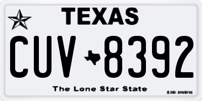 TX license plate CUV8392
