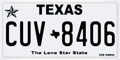 TX license plate CUV8406