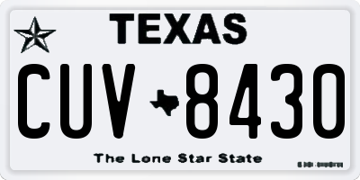 TX license plate CUV8430