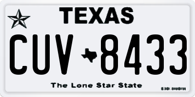 TX license plate CUV8433
