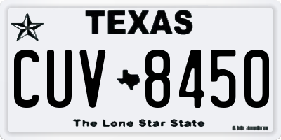TX license plate CUV8450