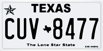 TX license plate CUV8477
