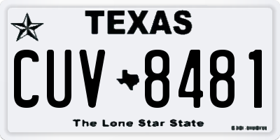 TX license plate CUV8481