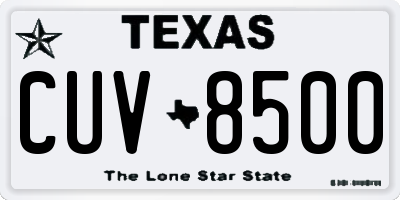 TX license plate CUV8500