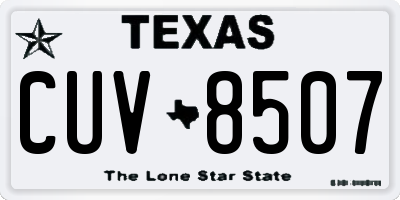 TX license plate CUV8507