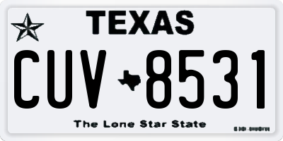 TX license plate CUV8531