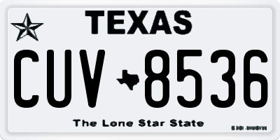 TX license plate CUV8536