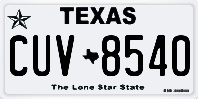 TX license plate CUV8540