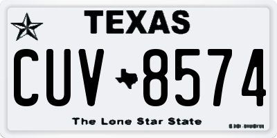 TX license plate CUV8574