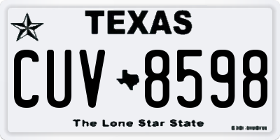 TX license plate CUV8598