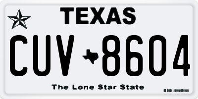 TX license plate CUV8604