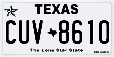 TX license plate CUV8610