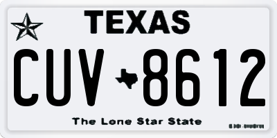 TX license plate CUV8612