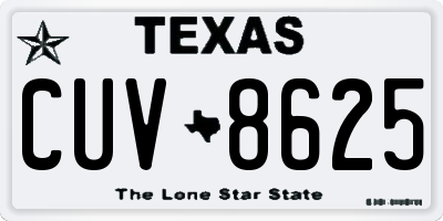 TX license plate CUV8625
