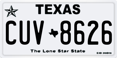 TX license plate CUV8626