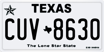 TX license plate CUV8630