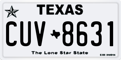 TX license plate CUV8631