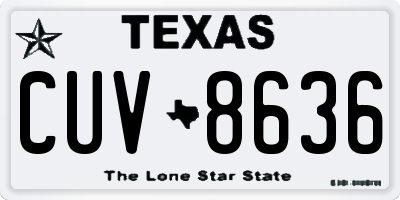 TX license plate CUV8636