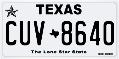 TX license plate CUV8640