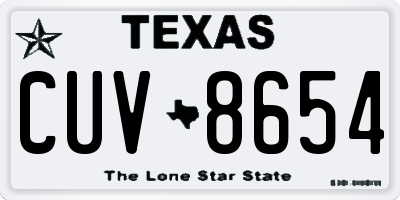 TX license plate CUV8654