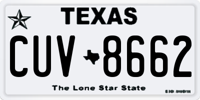TX license plate CUV8662