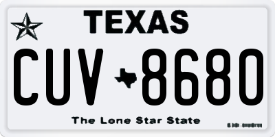TX license plate CUV8680
