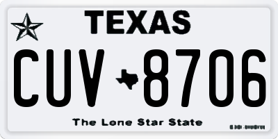 TX license plate CUV8706