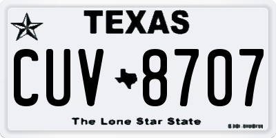TX license plate CUV8707