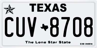 TX license plate CUV8708