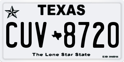 TX license plate CUV8720