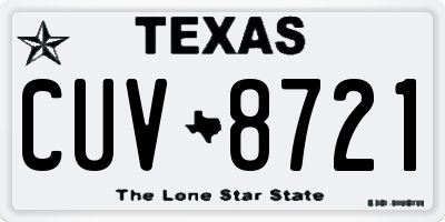 TX license plate CUV8721